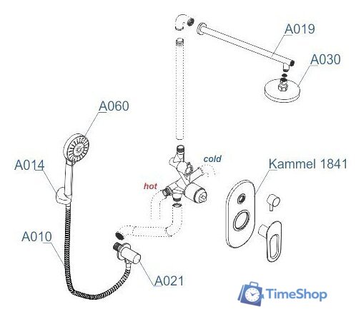 Душевая система  Wasserkraft A16830 - Изображение №7 — Интернет-магазин Time-Shop