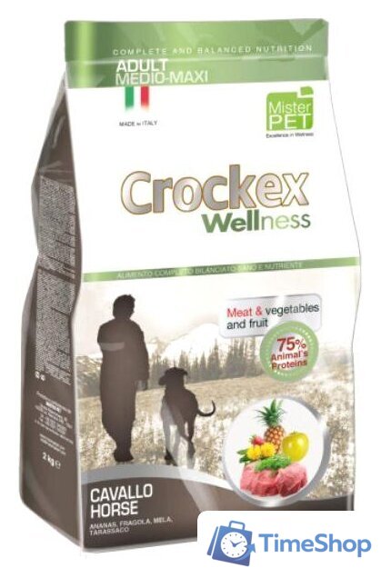 Сухой корм для собак Crockex Wellness Medio-Maxi Adult Horse & Rice 12 кг - Изображение №1 — Интернет-магазин Time-Shop