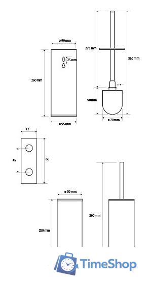 Ершик для унитаза Bemeta Dark 102313060 - Изображение №2 — Интернет-магазин Time-Shop