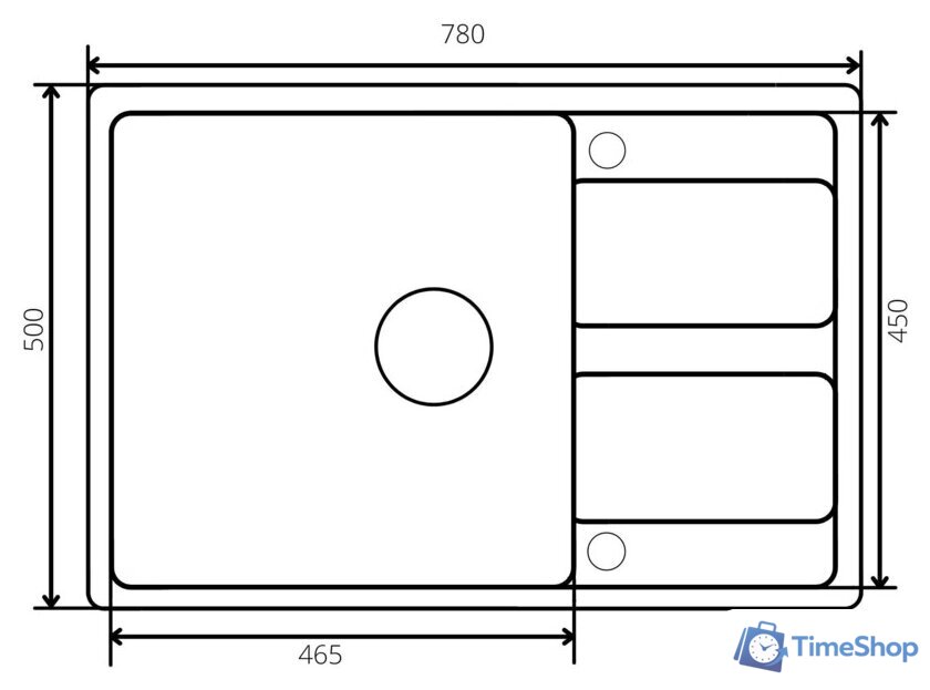 Кухонная мойка ZorG Apollo 78 (черный оникс) - Изображение №4 — Интернет-магазин Time-Shop