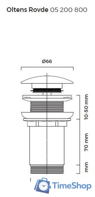 Донный клапан Oltens Rovde 05200800 - Изображение №3 — Интернет-магазин Time-Shop