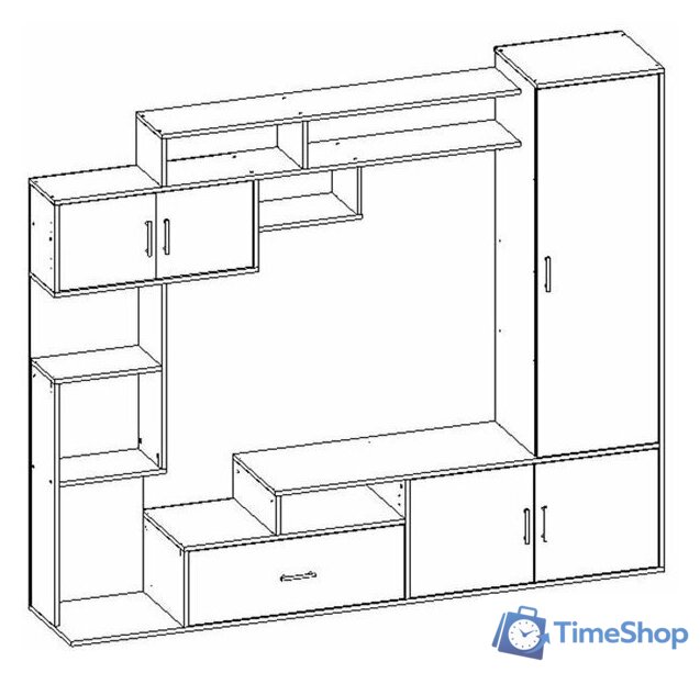 Стенка Памир Пекин (венге-дуб белфорт) - Изображение №2 — Интернет-магазин Time-Shop