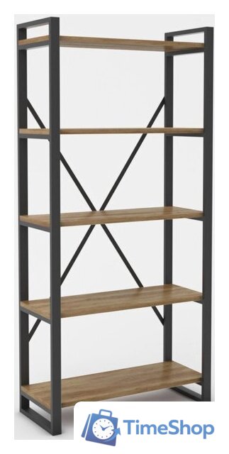 Стеллаж Hype Mebel Стандарт-2 50x170 (черный/дуб галифакс олово) - Изображение №1 — Интернет-магазин Time-Shop