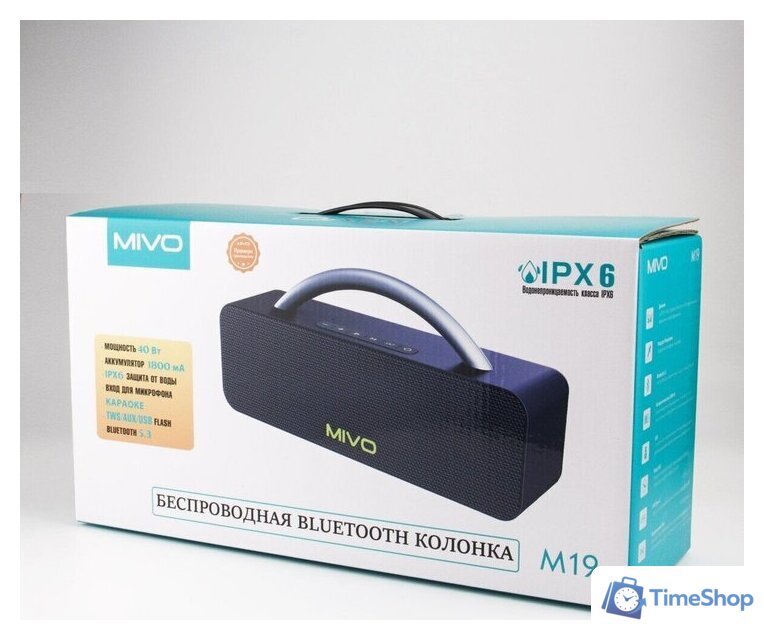 Беспроводная колонка Mivo M19 (синий) - Изображение №3 — Интернет-магазин Time-Shop