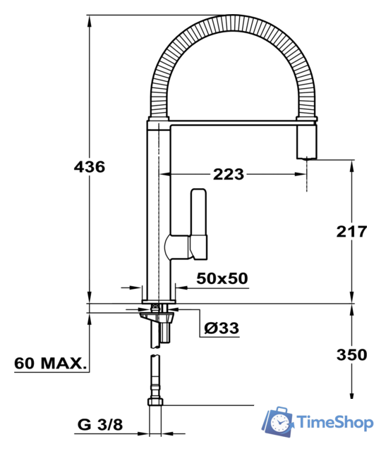 Смеситель TEKA FO 937 White [62937020FW] - Изображение №3 — Интернет-магазин Time-Shop