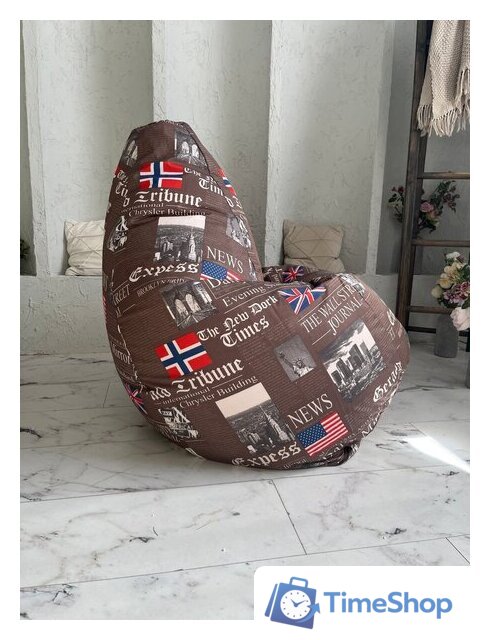 Кресло-мешок Flagman Груша Мега Г3.7-05 Times (коричневый) - Изображение №9 — Интернет-магазин Time-Shop