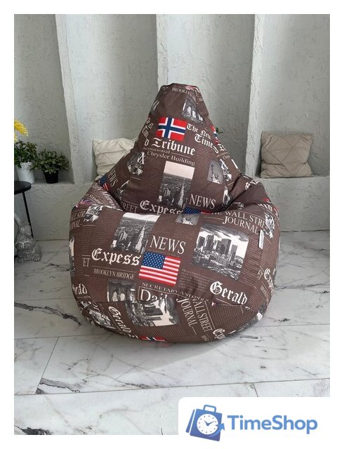 Кресло-мешок Flagman Груша Мега Г3.7-05 Times (коричневый) - Изображение №8 — Интернет-магазин Time-Shop