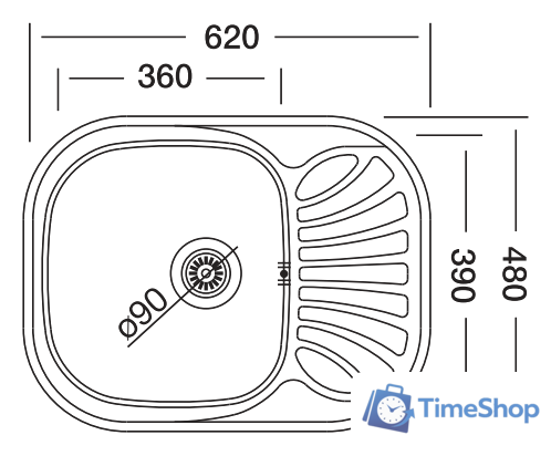 Кухонная мойка Kromevye Bianсa EC 305 D - Изображение №2 — Интернет-магазин Time-Shop