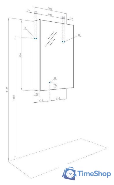  Акватон Шкаф с зеркалом Либерти 65 1A279302LYC70 - Изображение №5 — Интернет-магазин Time-Shop