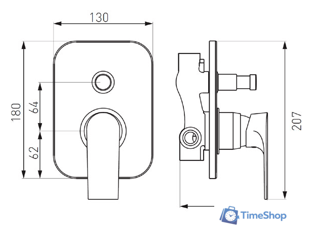 Смеситель без скрытого механизма Ferro Algeo Square BAQ7P - Изображение №2 — Интернет-магазин Time-Shop