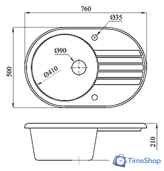 Кухонная мойка БелЭворс Rondo L (блэк) - Изображение №2 — Интернет-магазин Time-Shop