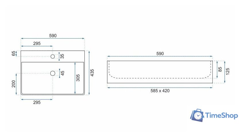 Умывальник Rea Gina U0677 - Изображение №5 — Интернет-магазин Time-Shop