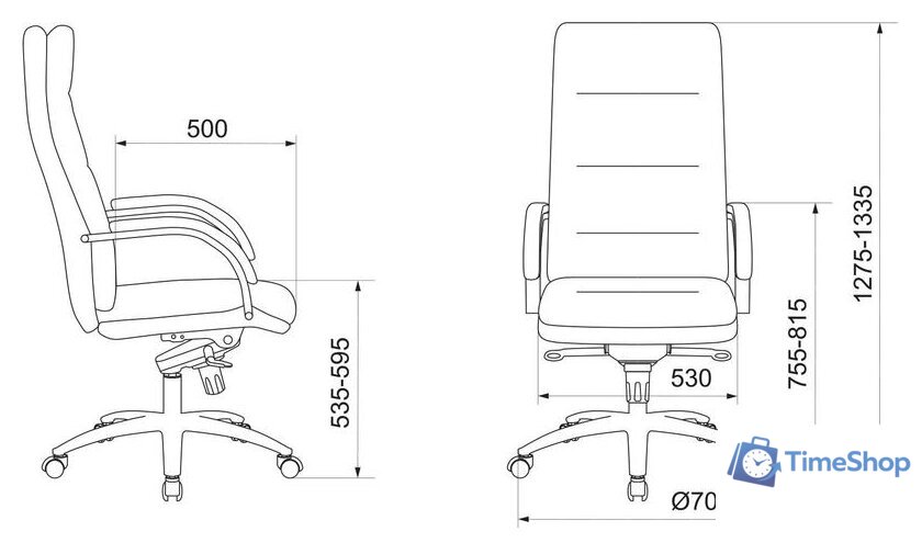 Офисное кресло Бюрократ T-9927SL (черный) - Изображение №5 — Интернет-магазин Time-Shop