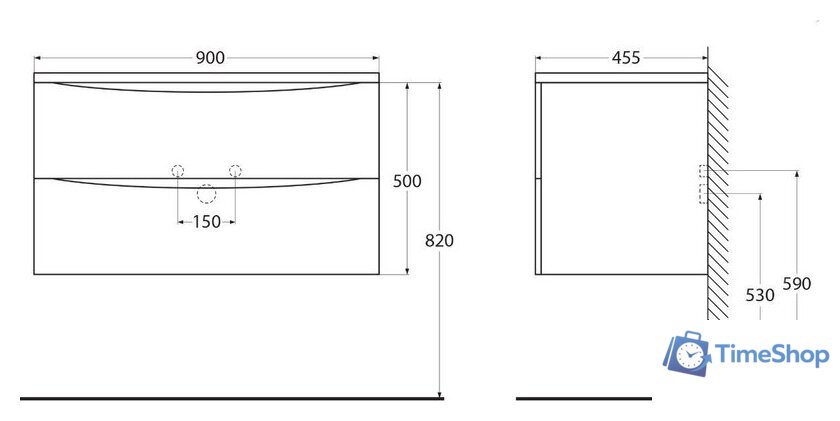  BelBagno Тумба под умывальник ACQUA-900-2C-SO-RVB - Изображение №10 — Интернет-магазин Time-Shop