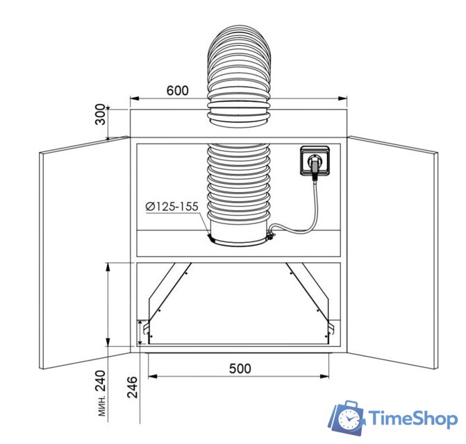 Кухонная вытяжка ZUGEL ZHI524GW - Изображение №2 — Интернет-магазин Time-Shop