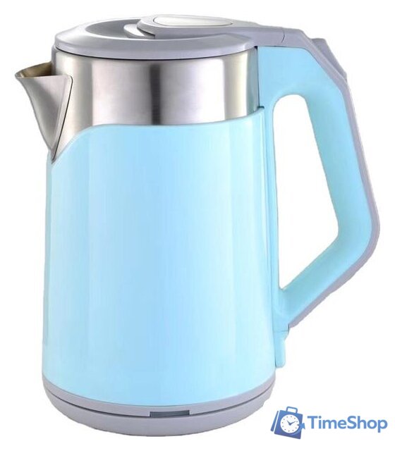 Электрический чайник HomeStar HS-1019 (стальной/голубой) - Изображение №1 — Интернет-магазин Time-Shop