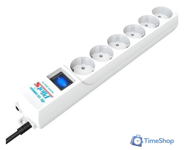 Сетевой фильтр Pilot S (7 м, 6 розеток, белый) - Изображение №2 — Интернет-магазин Time-Shop