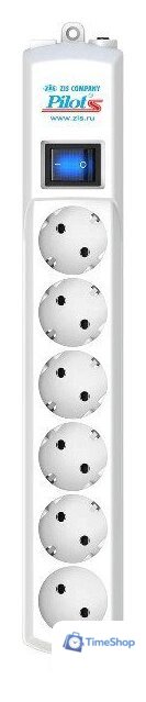 Сетевой фильтр Pilot S (7 м, 6 розеток, белый) - Изображение №1 — Интернет-магазин Time-Shop