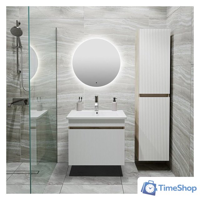  Runo Шкаф-пенал для ванной Модена (подвесной, крафтовый дуб) - Изображение №7 — Интернет-магазин Time-Shop