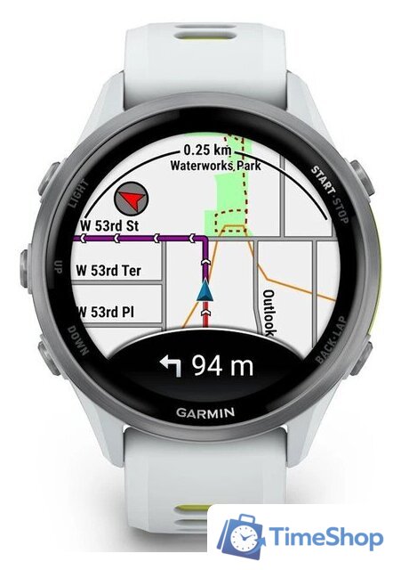 Умные часы Garmin Forerunner 970 47 мм (белый/зеленый) - Изображение №3 — Интернет-магазин Time-Shop