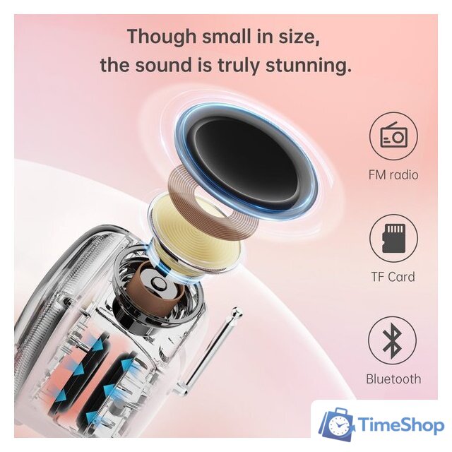Беспроводная колонка Divoom Tiivoo 2 (розовый) - Изображение №4 — Интернет-магазин Time-Shop