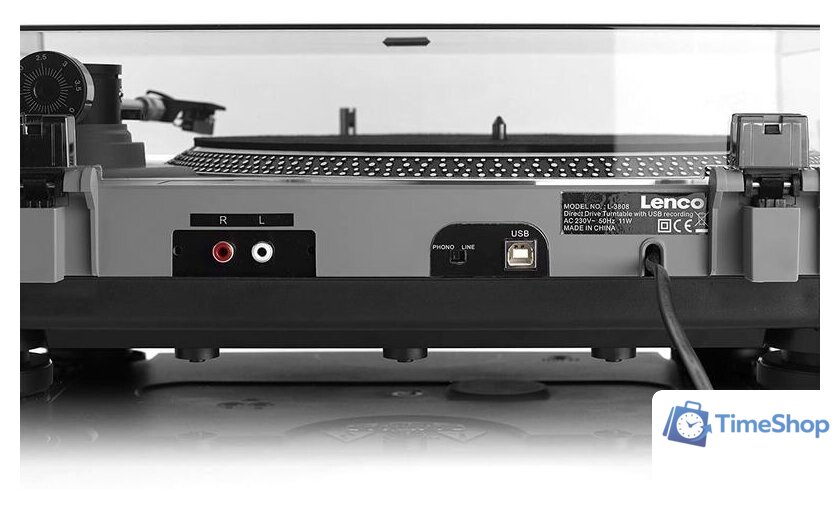 DJ виниловый проигрыватель Lenco L-3808 (серый) - Изображение №3 — Интернет-магазин Time-Shop