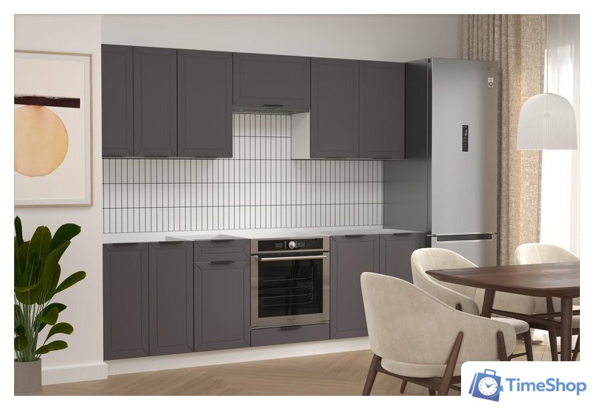 Готовая кухня Mio Tesoro Корнелия Ода-плюс 2.4 без столешницы (графит) - Изображение №3 — Интернет-магазин Time-Shop