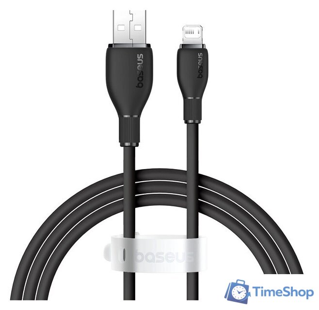 Кабель Baseus Pudding Series Fast Charging Cable 2.4A USB Type-A - Lightning (1.2 м, черный) - Изображение №1 — Интернет-магазин Time-Shop