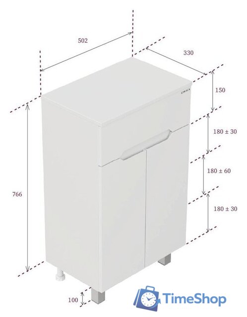  Onika Тумба под умывальник Алеста 80 108065 (белый) - Изображение №21 — Интернет-магазин Time-Shop