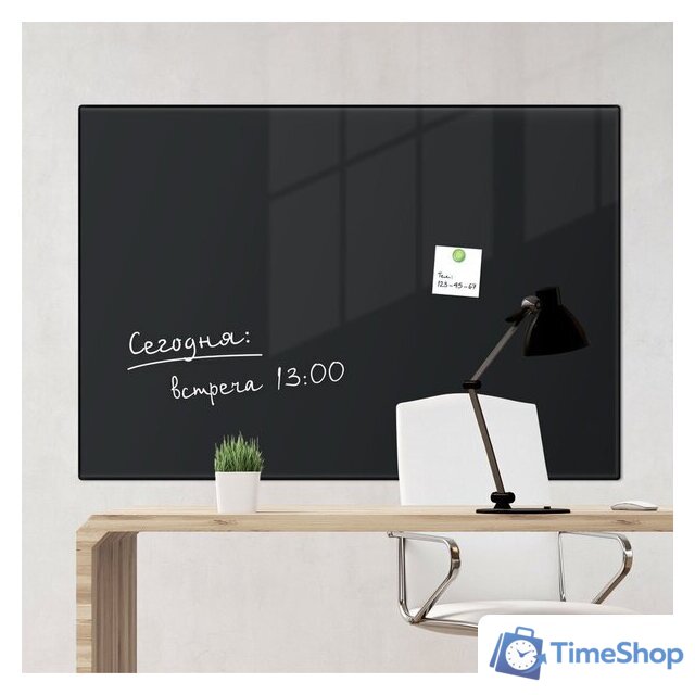 Магнитно-маркерная доска BRAUBERG стеклянная 60х90 см (черный) - Изображение №4 — Интернет-магазин Time-Shop