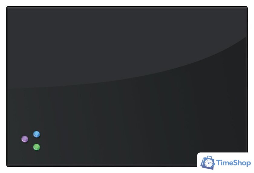 Магнитно-маркерная доска BRAUBERG стеклянная 60х90 см (черный) - Изображение №1 — Интернет-магазин Time-Shop