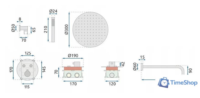 Душевая система  Rea REA-P8551 - Изображение №8 — Интернет-магазин Time-Shop