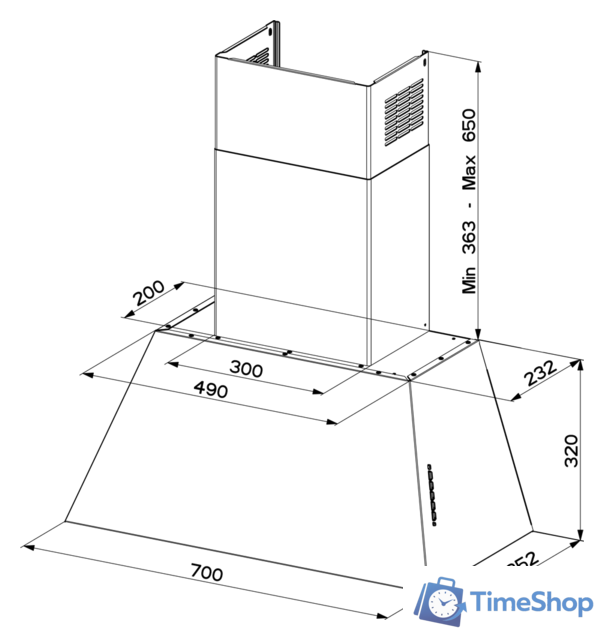 Кухонная вытяжка Faber Chloe EV8P CI A70 [110.0456.175] - Изображение №3 — Интернет-магазин Time-Shop