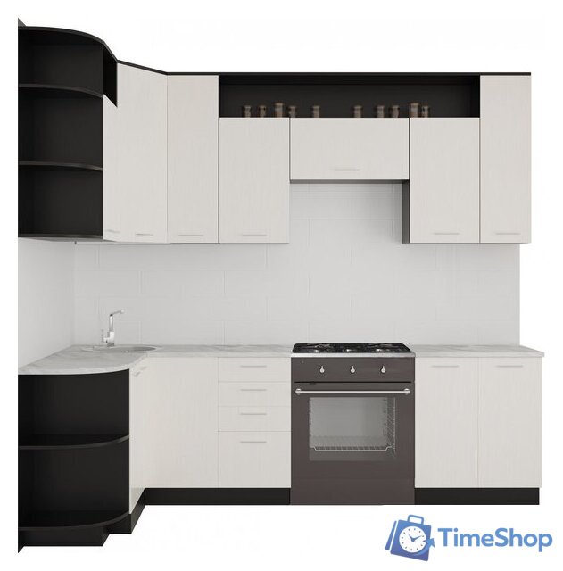 Готовая кухня Артём-Мебель Виола СН-114 без стекла ДСП 1.5x2.6 Левая (сосна арктическая) - Изображение №1 — Интернет-магазин Time-Shop