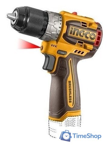 Дрель-шуруповерт Ingco CDLI16682 (с 2-мя АКБ, кейс) - Изображение №2 — Интернет-магазин Time-Shop