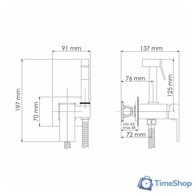 Гигиенический душ Wasserkraft A71138 - Изображение №3 — Интернет-магазин Time-Shop