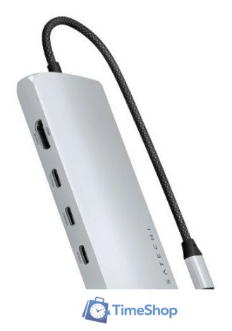 Док-станция Satechi USB-C Multiport Adapter 8K With Ethernet V3 ST-P8KES (серебристый) - Изображение №1 — Интернет-магазин Time-Shop