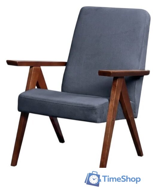 Интерьерное кресло Sempla Калгари (мора деним/орех) - Изображение №1 — Интернет-магазин Time-Shop