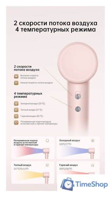 Фен Dreame Hairdryer Gleam Pink AHD12A (розовый) - Изображение №20 — Интернет-магазин Time-Shop
