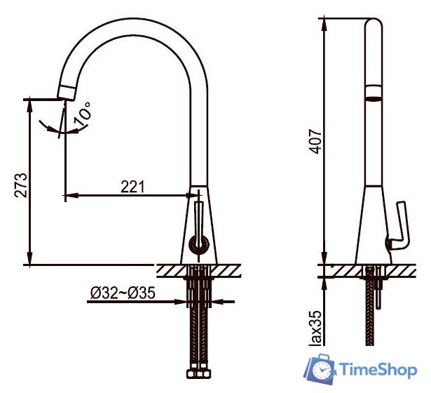 Смеситель Ahti Turku TU103011 - Изображение №2 — Интернет-магазин Time-Shop