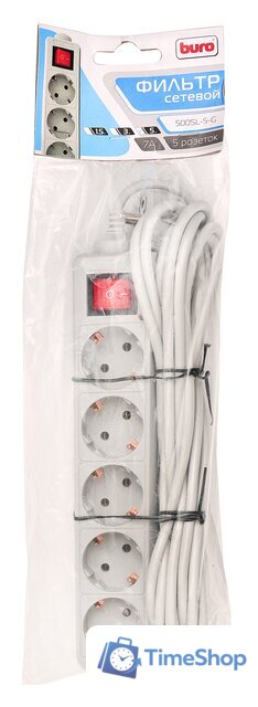 Сетевой фильтр Buro 500SL-5-G - Изображение №4 — Интернет-магазин Time-Shop