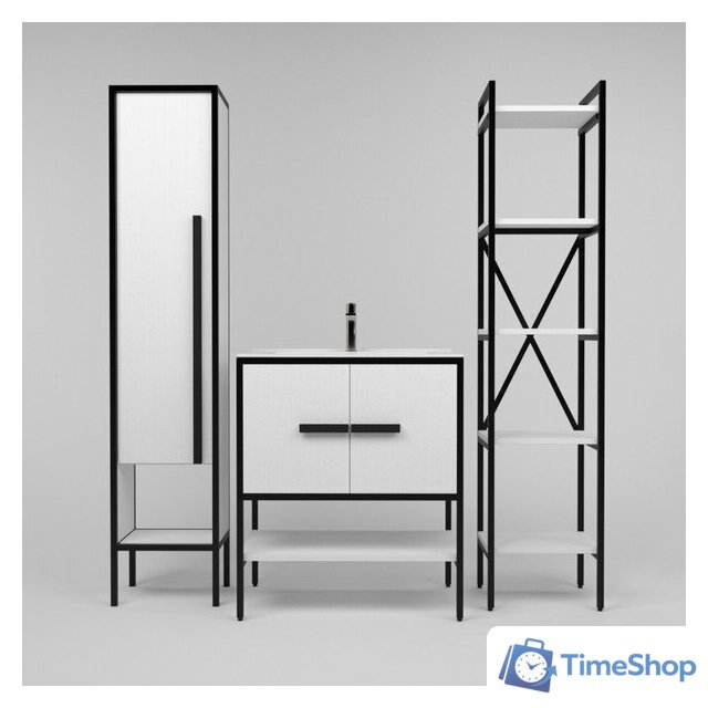  Дабер Тумба под умывальник 010 WeltWasser Deilbach 7517-80 Т10.8W.2.5 (черный/белый) - Изображение №2 — Интернет-магазин Time-Shop