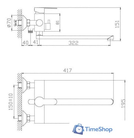 Смеситель Ekko E22801 - Изображение №2 — Интернет-магазин Time-Shop