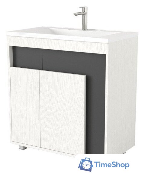  Дабер Тумба под умывальник 015 Andrea Elen 80 Т15.8A.0.20 (белый древесный/серый) - Изображение №1 — Интернет-магазин Time-Shop