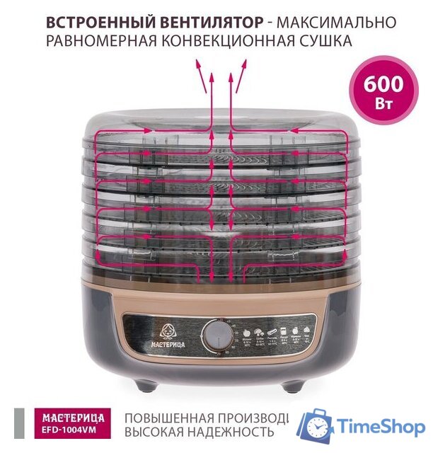 Сушилка для овощей и фруктов Мастерица EFD-1004VM - Изображение №7 — Интернет-магазин Time-Shop