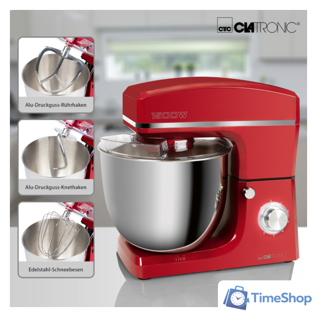 Планетарный миксер Clatronic KM 3765 (красный) - Изображение №2 — Интернет-магазин Time-Shop