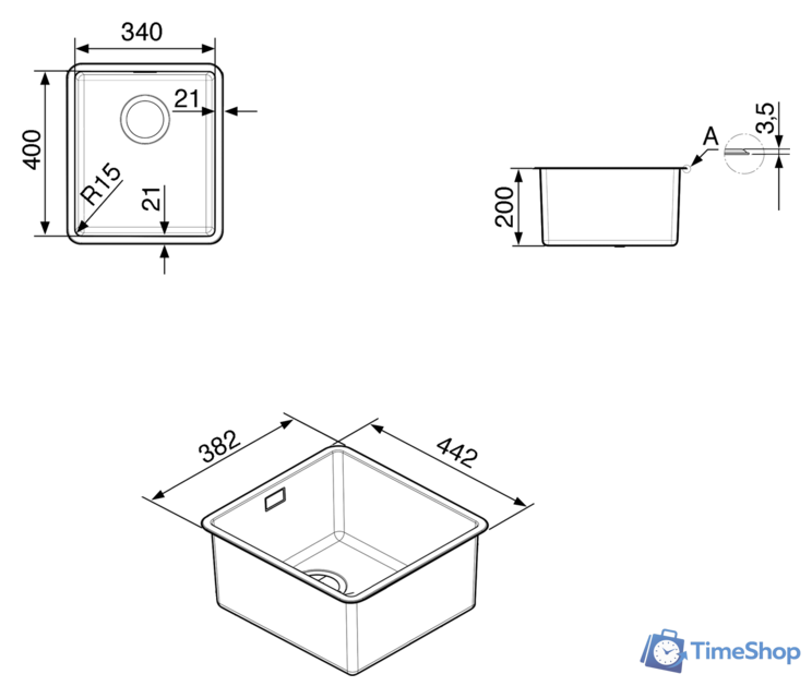 Кухонная мойка Smeg VSTR34CUX - Изображение №2 — Интернет-магазин Time-Shop
