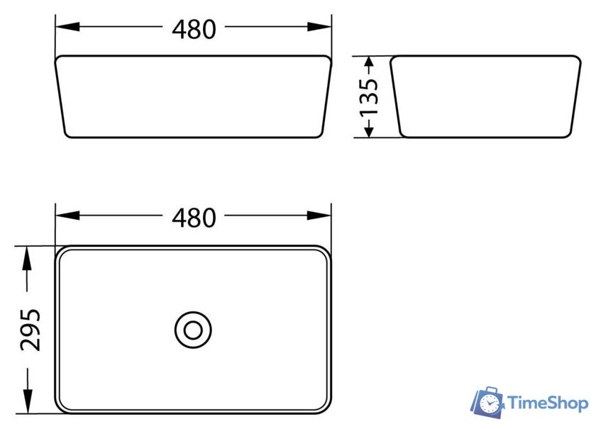 Умывальник Lauter 21674A + Reef 21CK8678C с сифоном 21635CH (хром) - Изображение №5 — Интернет-магазин Time-Shop