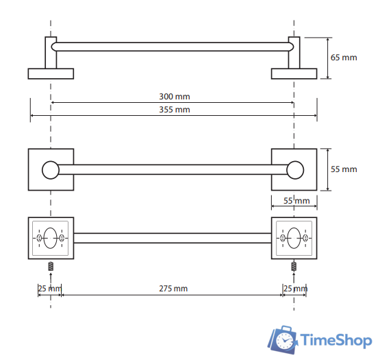 Держатель для полотенца Bemeta Beta 132104012 - Изображение №2 — Интернет-магазин Time-Shop