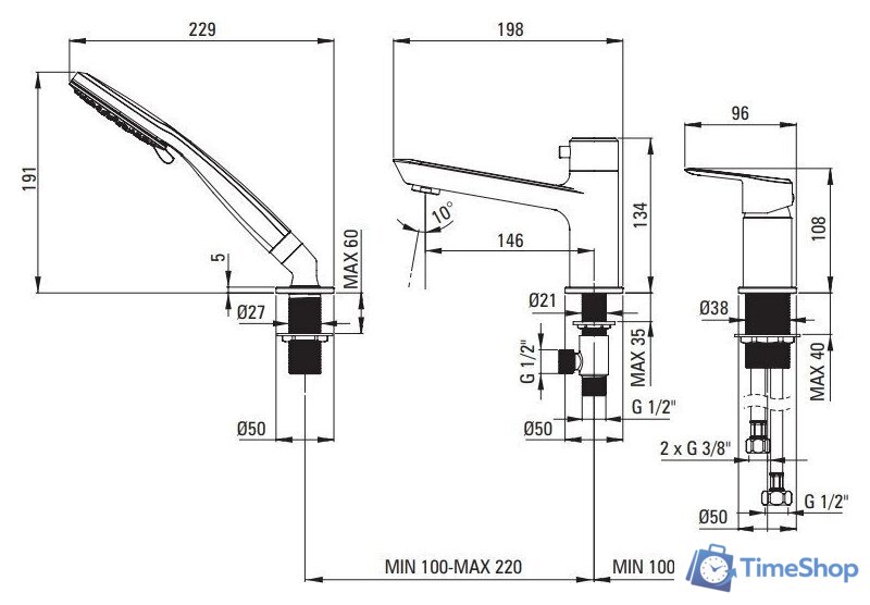 Смеситель Deante Arnika Nero BQA N13M - Изображение №4 — Интернет-магазин Time-Shop